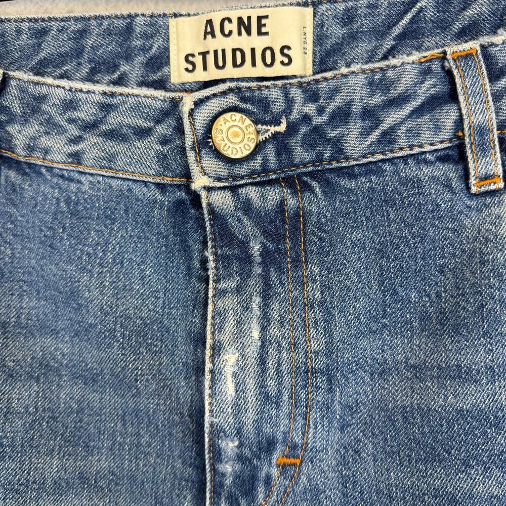 ACNE STUDIOS Pop Betty Jeans Women's EU 40 US 30 Blue 100% Cotton Distressed - Picture 9 of 13
